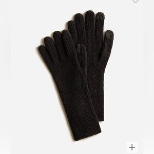 J. CREW Ribbed tech-touch gloves in Supersoft yarn Black